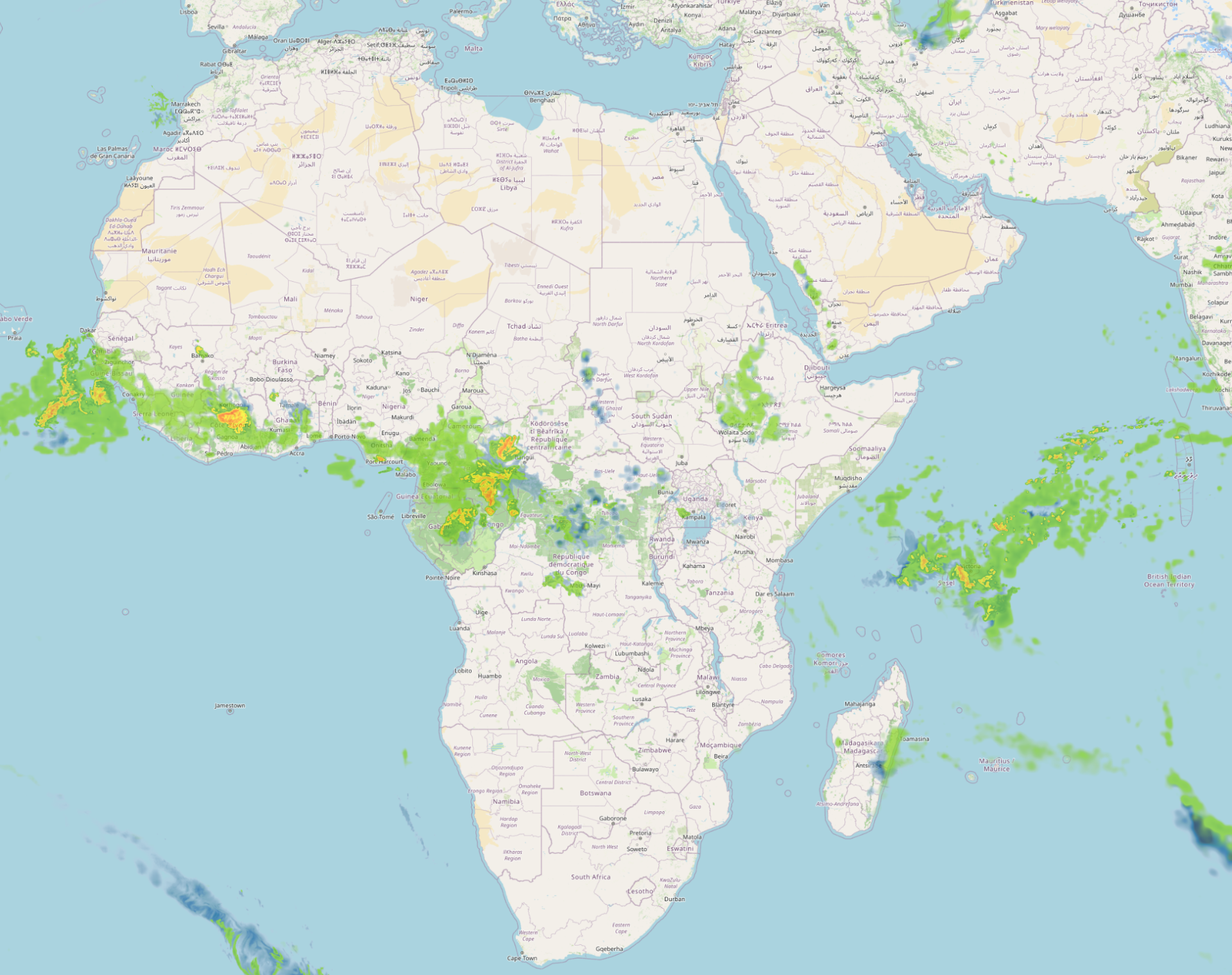 High-Resolution precipitation composite Africa
